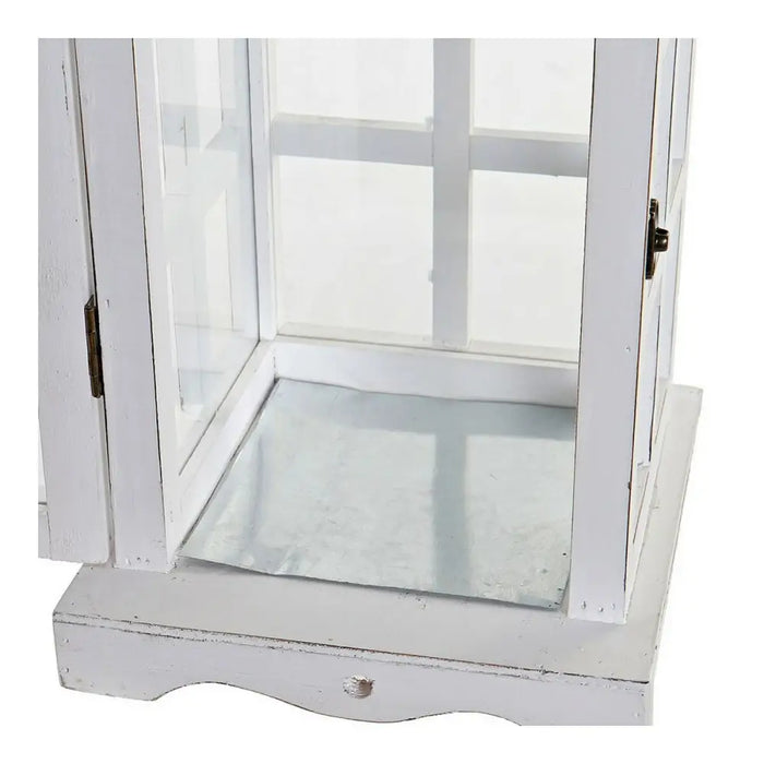 Lantern DKD Home Decor White Crystal Pinewood (21 x 21 x 51 cm) - Свещи и Свещници<<<Декорация и Осветление<<<Дом