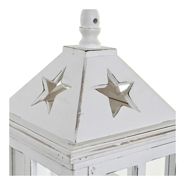 Lantern DKD Home Decor White Crystal Pinewood (21 x 21 x 51 cm) - Свещи и Свещници<<<Декорация и Осветление<<<Дом