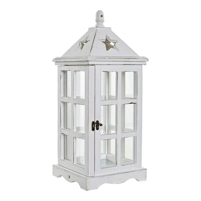 Lantern DKD Home Decor White Crystal Pinewood (21 x 21 x 51 cm) - Свещи и Свещници<<<Декорация и Осветление<<<Дом