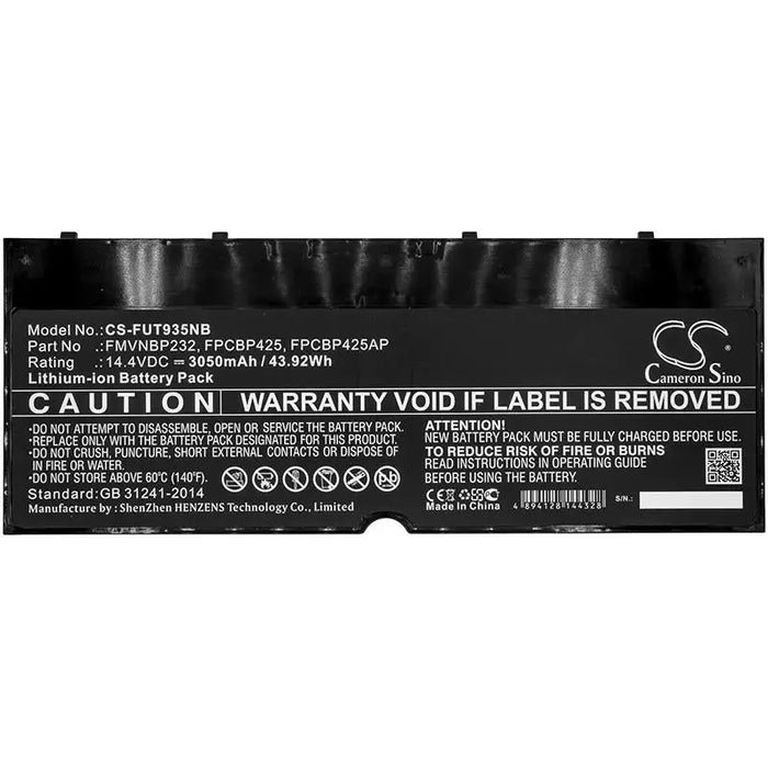 Laptop Battery FUJITSU CS-FUT935NB LifeBook T935 U745 FMVNBP232 LiIon 14.4V 3050mAh CAMERON SINO - Батерии за