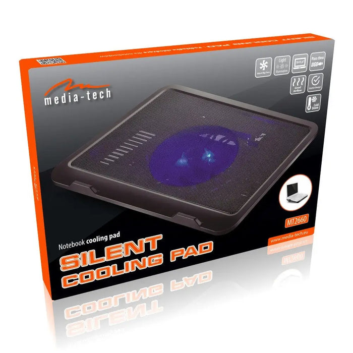 Laptop cooling pad MEDIA-TECH SILENT COOLING PAD MT2660 Black - Stands for notebooksCHL-POD<<<CoolingCHL<<<ActionPL
