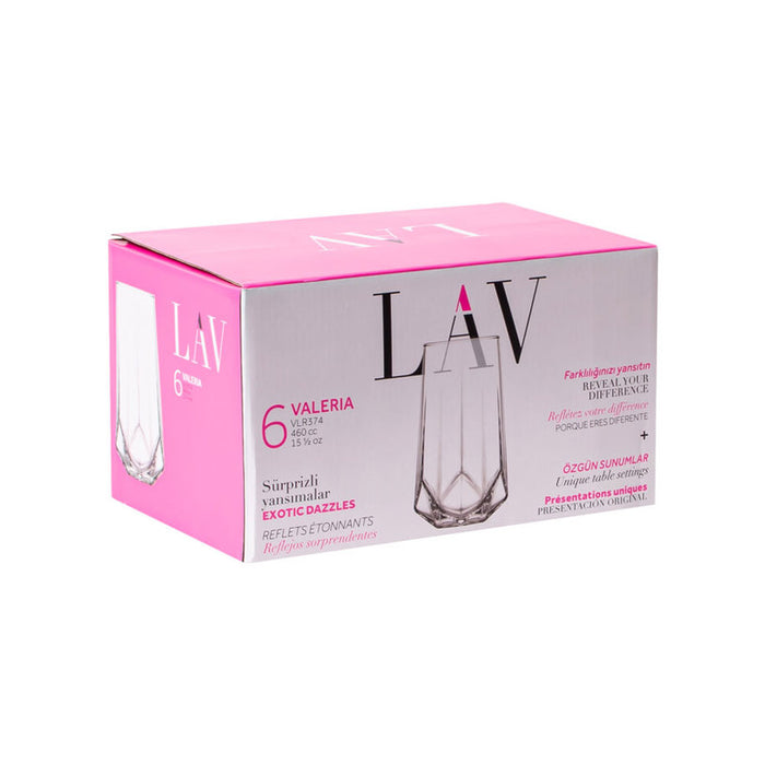 SOFT GLASS 460 ML 6 PCS VALERIA LAV