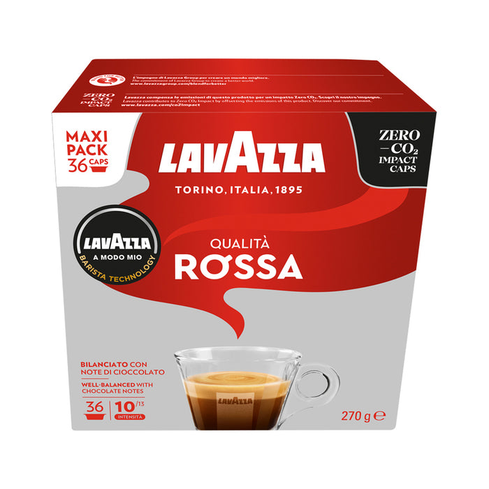 COFFEE CAPSULES A MODO MIO 36 LAVAZZA QUALITA ROSSA MAXI