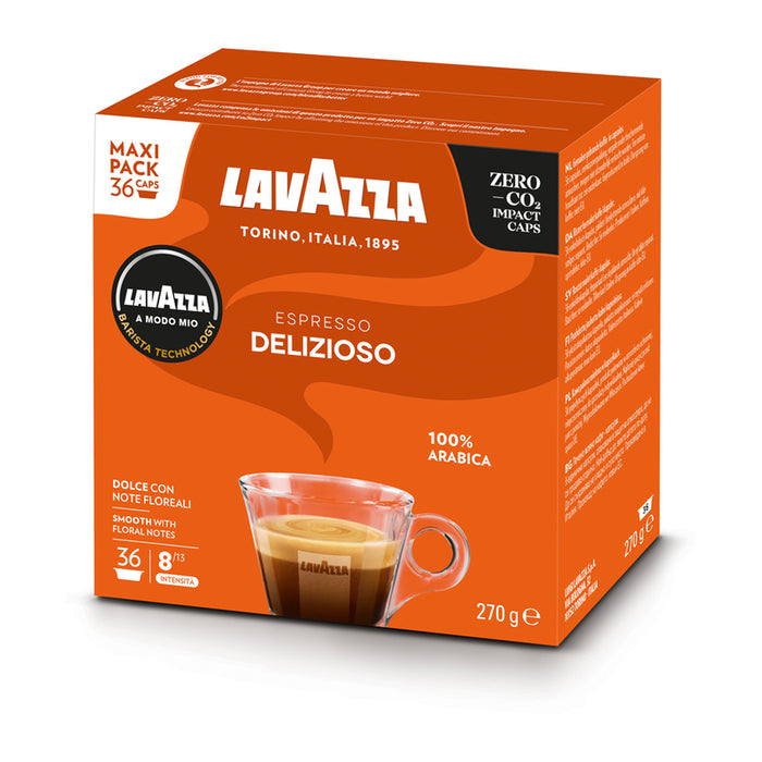 COFFEE CAPSULES A MODO MIO 36 LAVAZZA DELIZIOSO MAXI