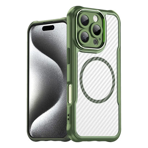 Leading Series MagSafe Silicone Case for iPhone 16 Pro - Green - Cell phone cases and covers<<<HurtelXML