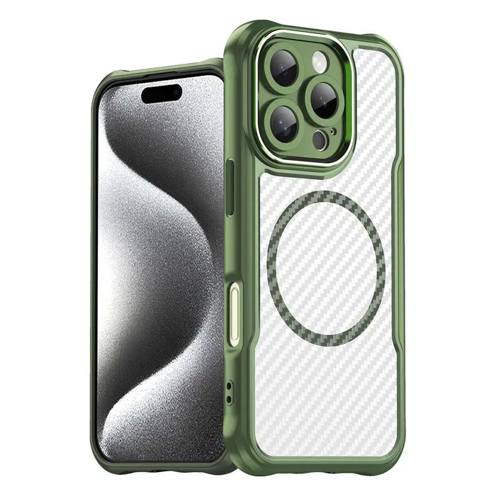 Leading Series MagSafe Silicone Case for iPhone 16 Pro - Green - Cell phone cases and covers<<<HurtelXML