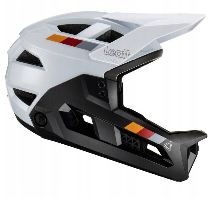 LEATT MTB Enduro 2.0 V23 Bike Helmet with Removable Chin Guard, Size L (59–63 cm), White