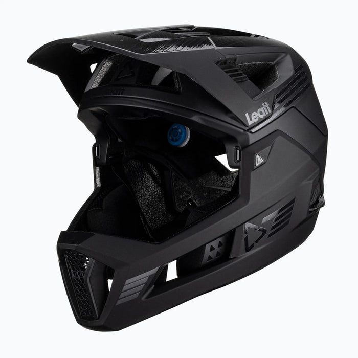 LEATT MTB Enduro 4.0 V23 bicycle helmet with removable chin bar, size L, black