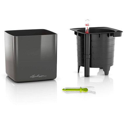 POT 14X14CM WITH IRRIGATION SYSTEM LECHUZA CUBE GLOSSY