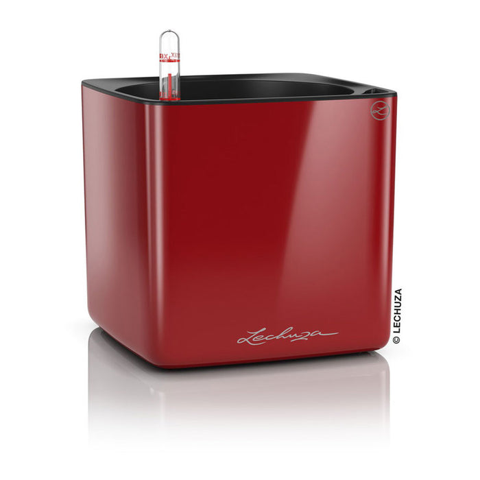 POT 17X17CM WITH IRRIGATION SYSTEM LECHUZA CUBE GLOSSY