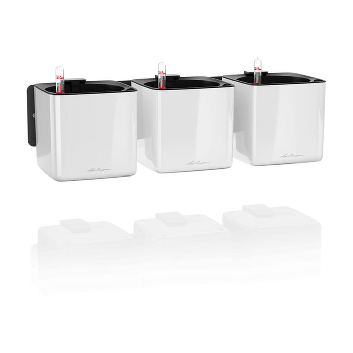 POT 14X14CM 3 PIECES WITH IRRIGATION SYSTEM LECHUZA WALL HOME KIT GLOSSY