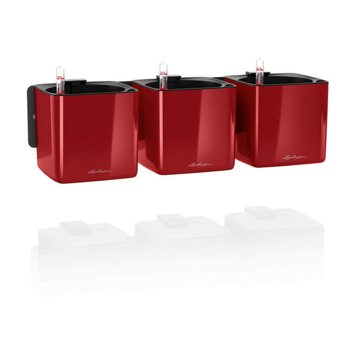 POT 14X14CM 3 PIECES WITH IRRIGATION SYSTEM LECHUZA WALL HOME KIT GLOSSY