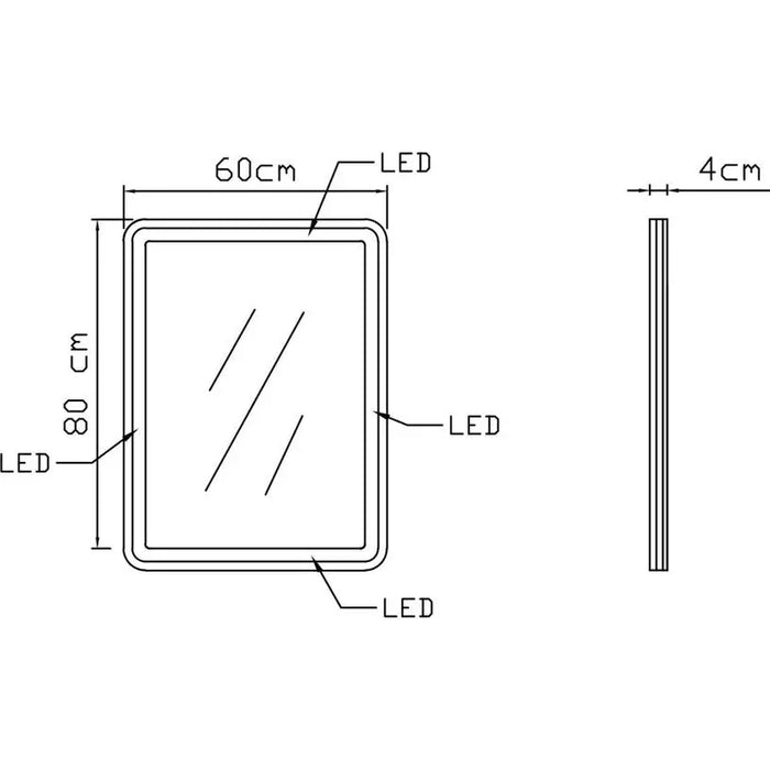 LED BATHROOM MIRROR 60X80 VICARD LISBON - Огледала<<<Мебели и огледала за баня<<<Баня<<<Praktiker
