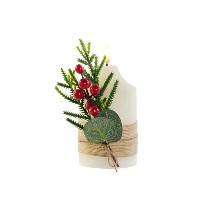 LED Candle DKD Home Decor White 7 x 7 x 12 cm (AA) - Декорация и Осветление<<<Дом Градина<<<BigBuy&&&LED