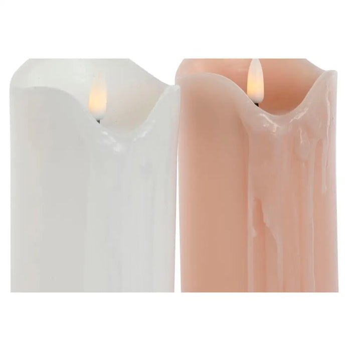 LED Candle DKD Home Decor White Light Pink 7.5 x 7.5 x 20 cm 7,5 x 7,5 x 20 cm (AA) (2 Units) - LED