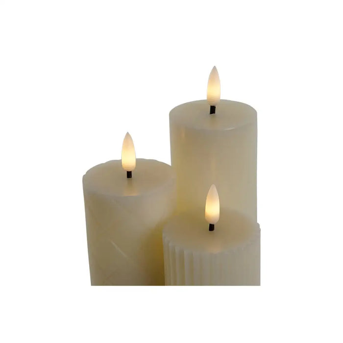 LED Candle Home ESPRIT Beige 5,5 x 5,5 x 13,5 cm (AA) - Декорация и Осветление<<<Дом Градина<<<BigBuy&&&LED