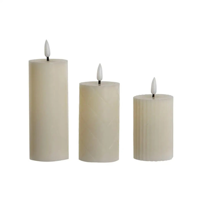 LED Candle Home ESPRIT Beige 5,5 x 5,5 x 13,5 cm (AA) - Декорация и Осветление<<<Дом Градина<<<BigBuy&&&LED