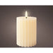 LED Candle Lumineo Beige Ø 7,5 x 12,3 cm With relief (AAA) - Декорация и Осветление<<<Дом Градина<<<BigBuy&&&LED