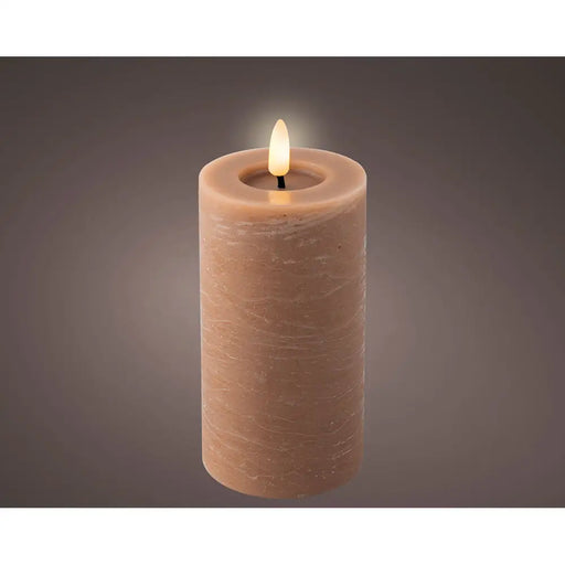 LED Candle Lumineo Brown Ø 7 x 15 cm Flame effect (AAA) - Декорация и Осветление<<<Дом Градина<<<BigBuy&&&LED