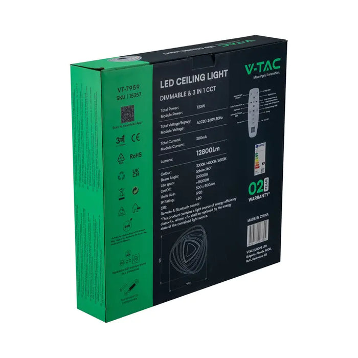 LED CEILING LAMP 120W 3000-6500K Ф50 DIMMABLE V-TAC - LED плафони<<<Вътрешно осветление<<<Осветление<<<Praktiker