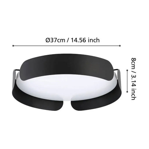 LED CEILING LAMP 24W 3000K 35CM BLACK EGLO VALCASOTTO - LED плафони<<<Вътрешно осветление<<<Осветление<<<Praktiker