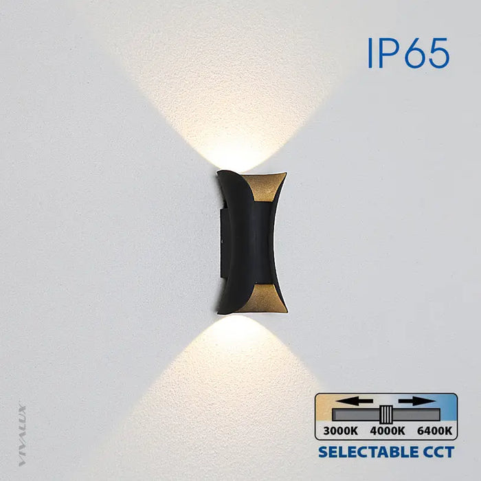 LED FACADE FIXTURE 10W 3000-6400K IP65 BLACK VIVALUX BOSTON - Фасадни тела<<<Външно