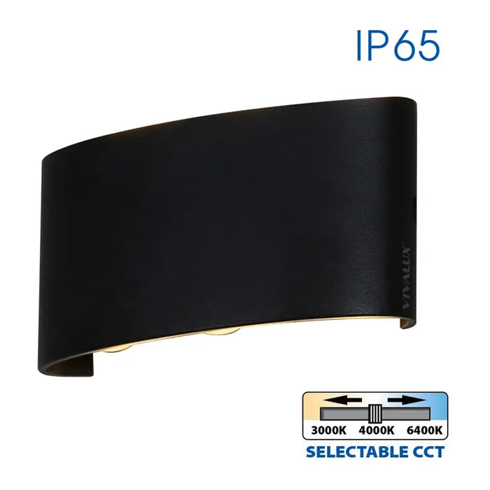 LED FACADE FIXTURE 6W 3000-6400K IP65 BLACK VIVALUX ARUBA - Фасадни тела<<<Външно