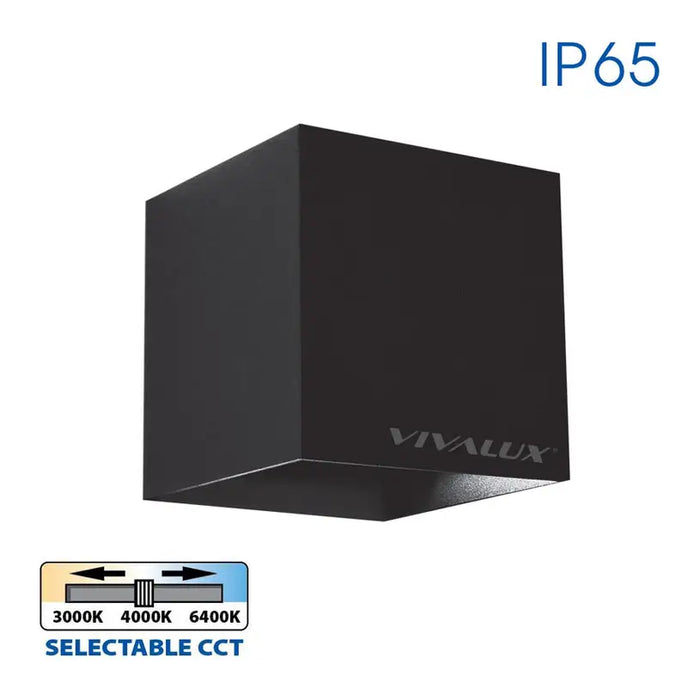 LED FACADE FIXTURE BI-DIRECTIONAL SQUARE 2X3W 4K IP54 VIVALUX STARK - Фасадни тела<<<Външно