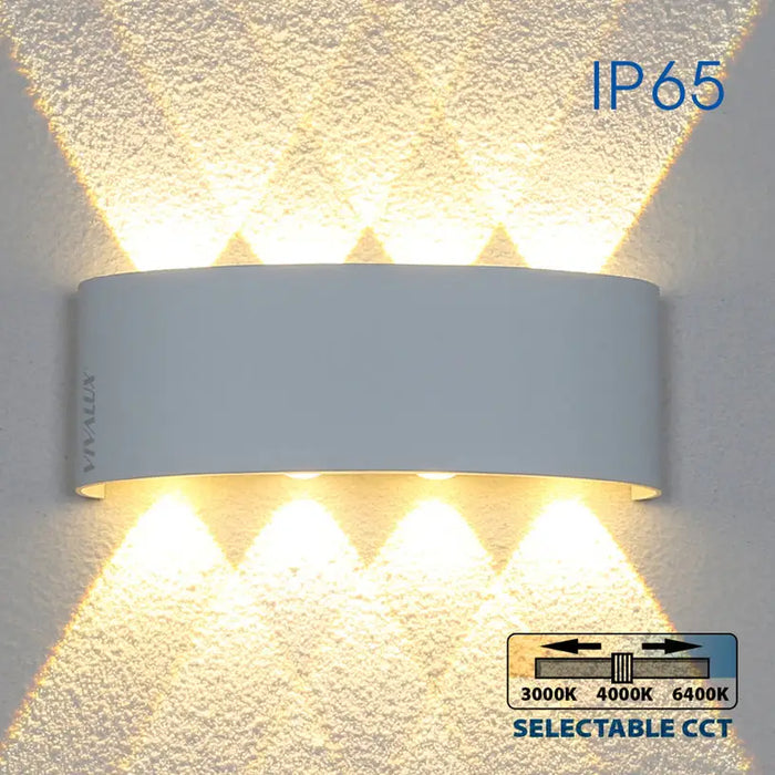 LED FACADE LUMINAIRET 8W 3000-6400K IP65 WHITE VIVALUX ARUBA - Фасадни тела<<<Външно