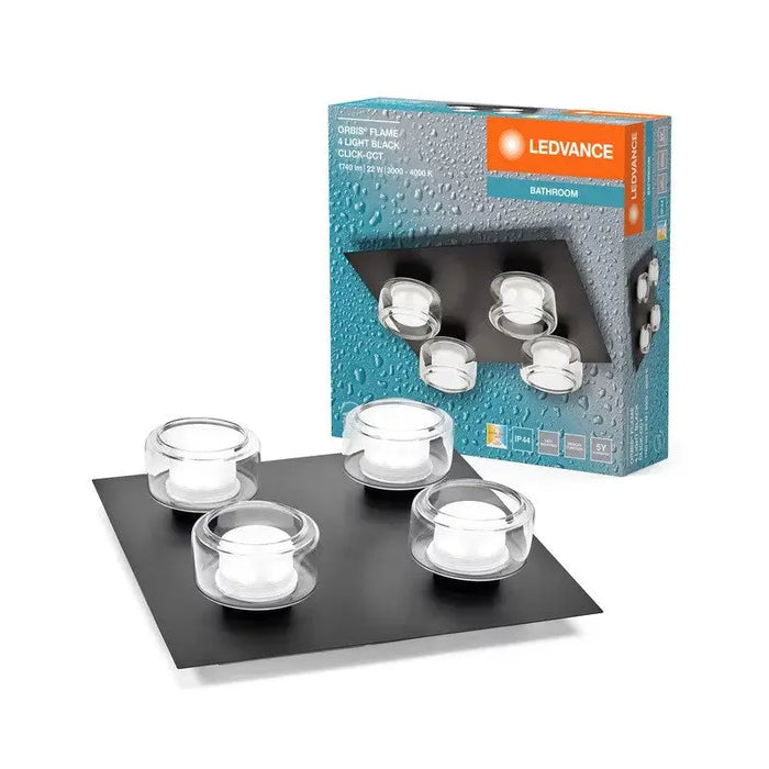 LED LAMP ORBIS FLAME 4X5.5W CLICKCCT IP44 BK LEDVANCE - Диодни лампи за бита<<<Източници на светлина<<<AmperelB2B
