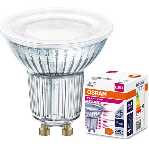 LED LAMP PARATHOM PAR16 80 120° 6.9W/827 GU10 LEDVANCE - Диодни лампи за бита<<<Източници на светлина<<<AmperelB2B