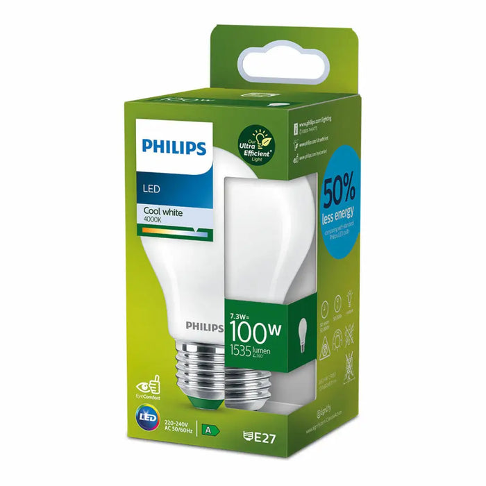 LED lamp Philips Classic 100 W 7,3 W E27 1535 Lm (4000 K) - Декорация и Осветление<<<Дом Градина<<<BigBuy&&&LED