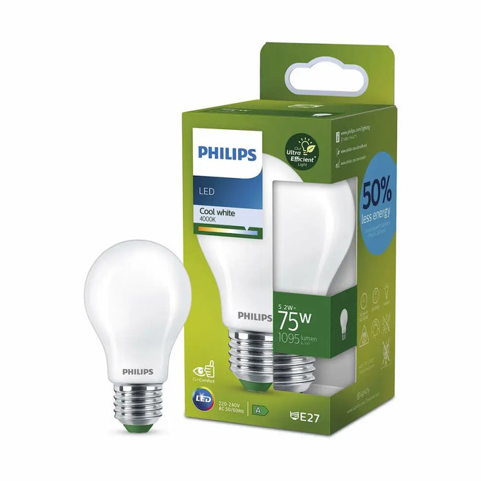 LED lamp Philips Classic A 75 W 5,2 W E27 1095 Lm (4000 K) - Декорация и Осветление<<<Дом Градина<<<BigBuy&&&LED