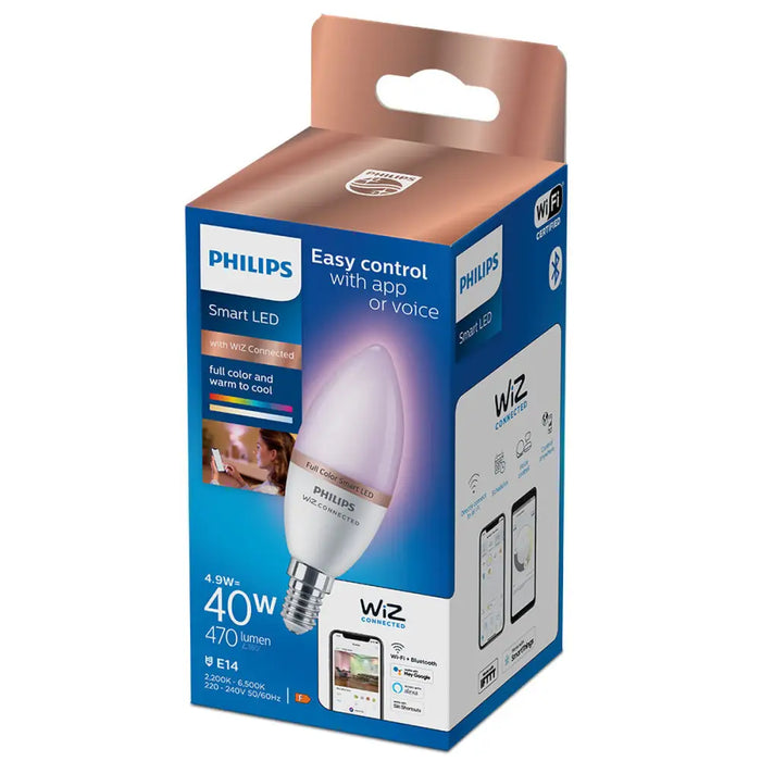 LED lamp Philips Wiz Full Colors F 40 W 4,9 W E14 470 lm (2200-6500 K) - Декорация и Осветление<<<Дом