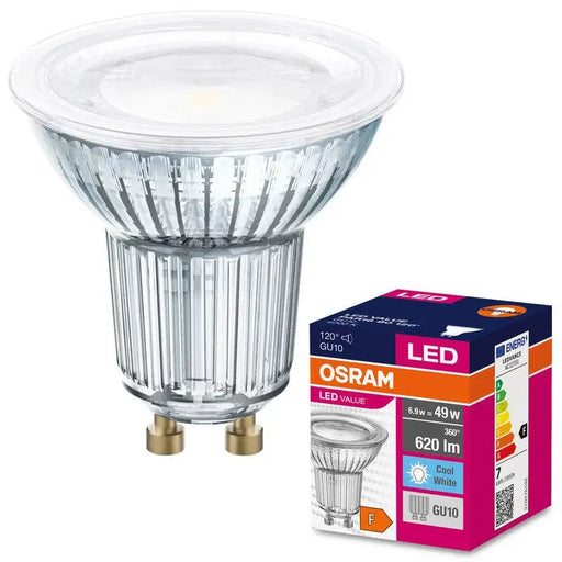 LED LAMP VALUE PAR1680120 6,9W/840 230V GU10 LEDVANCE - Диодни лампи за бита<<<Източници на светлина<<<AmperelB2B