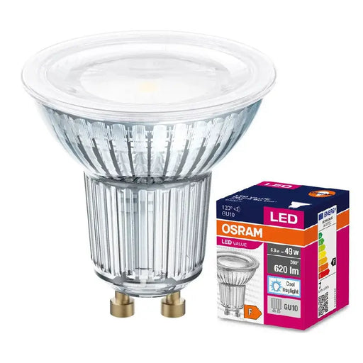 LED LAMP VALUE PAR1680120 6,9W/865 230V GU10 LEDVANCE - Диодни лампи за бита<<<Източници на светлина<<<AmperelB2B