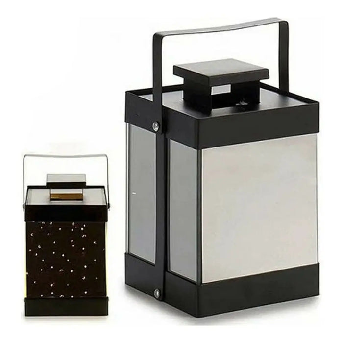 LED Lantern Gift Decor Black Mirror 12,5 x 18,5 x 12,5 cm Metal - Декорация и Осветление<<<Дом Градина<<<BigBuy&&&Свещи