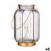 LED Lantern Gift Decor Grey Golden Glass Stripes 14 x 22 x 14 cm 13,5 x 22 x 13,5 cm (6 Units) - Декорация и