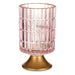 LED Lantern Gift Decor Pink Golden Glass Stripes 10,7 x 18 x 10,7 cm - Декорация и Осветление<<<Дом