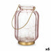 LED Lantern Gift Decor Pink Golden Glass Stripes 13,5 x 22 x 13,5 cm (6 Units) - Декорация и Осветление<<<Дом
