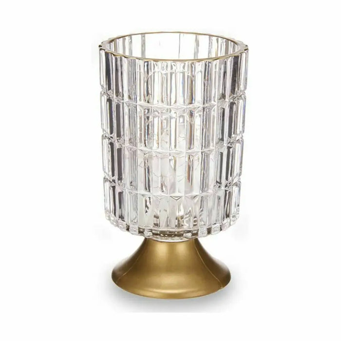 LED Lantern Gift Decor Transparent Golden Glass 10,7 x 18 x 10,7 cm (6 Units) - Декорация и Осветление<<<Дом