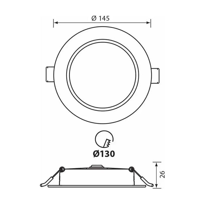 LED MOON 12W 3000K-4000K-6400K IP54 CIRCLE FOR BUILT-IN VIVALUX VERA - Луни<<<Вътрешно
