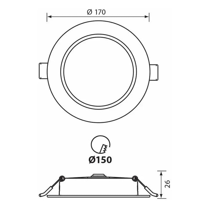 LED MOON 18W 3000K-4000K-6400K IP54 CIRCLE FOR BUILT-IN VIVALUX VERA - Луни<<<Вътрешно
