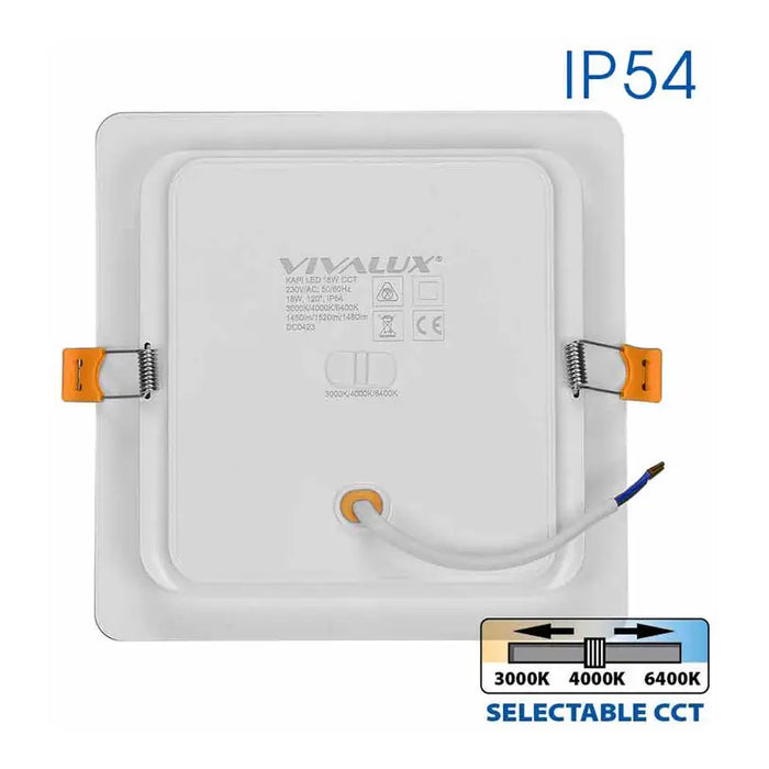 LED MOON 18W 3000K-4000K-6400K IP54 SQUARE FOR BUILT-IN VIVALUX KAPI - Луни<<<Вътрешно