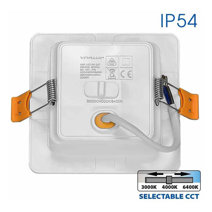 LED MOON 5W 3000K-4000K-6400K IP54 SQUARE FOR BUILT-IN VIVALUX KAPI - Луни<<<Вътрешно