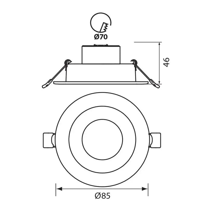 LED MOON FOR BUILT-IN 5W 3000K-6400K 350LM IP20 VIVALUX RAYA - Луни<<<Вътрешно