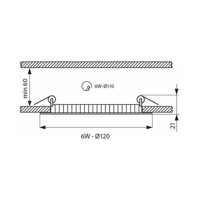 LED PANEL 6W 4000K 12CM BLACK VIVALUX ESTE - Led панели<<<Вътрешно осветление<<<Осветление<<<Praktiker&&&Led