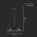 LED PENDANT 19W 4000K 40CM CRYSTAL BLACK V-TAC - Пендели<<<Вътрешно
