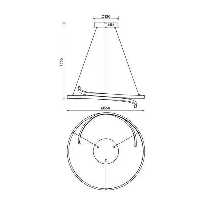 LED PENDANT 38W 3000-4000-6000K 2152LM GOLD VIVALUX OMICRON - Пендели<<<Вътрешно