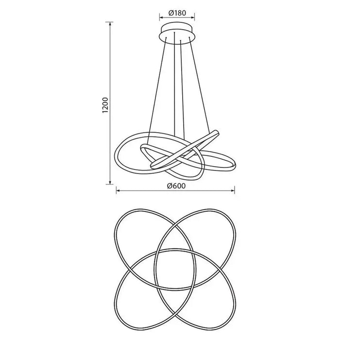 LED PENDANT 60W 3000-4000-6000K 3411LM CHROME VIVALUX MAREA - Пендели<<<Вътрешно